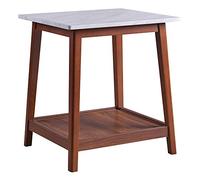 Teamson Home Table d’appoint en Bois Effet marbre Couleur Noyer Salon entrée Chambre Kingston VNF-00077