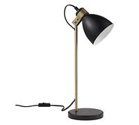 Teamson Home VN-L00058-EU Lampe de Table, métal, Marbre Noir/Laiton Antique