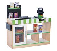 Teamson Kids Caisse Énregistreuse Électronique Marchande Supermarché avec 26 Accessoires en Bois Austin pour Enfants TD-13206B