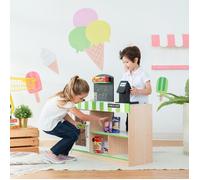 Teamson Kids Caisse Énregistreuse Électronique Marchande Supermarché avec 26 Accessoires en Bois Austin pour Enfants TD-13206B