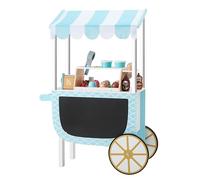 Teamson Kids Chariot à Glaces en Bois, 33 PCS Ensemble de Jeu de Marchande avec Boules de Glace Magnétiques
