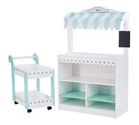 Teamson Kids Comptoir à Desserts Boutique Chariot marchande en Bois Ma Boulangerie Blanc TD-13003A