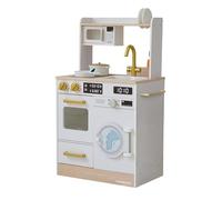 Teamson Kids Cuisine Bois Enfant Potager et Machine à Laver Blanche | Développement des compétences