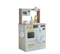 Teamson Kids Wooden Play Kitchen Little Chef with Mini Garden and Washing Machine Green