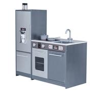 Teamson Kids Cuisine De Jeu En Bois Pour Enfants Milano Et 10 Accessoires Gris Td-13397b