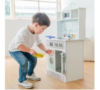 Teamson Kids Cuisine en Bois Interactive Little Chef Madrid, Petite et Classique, Gris
