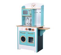 Teamson Kids Cuisine Enfant en Bois avec 7 Accessoires dinette Jeux d’Imitation Bleu Turquoise Blanche TD-13629A