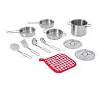 Teamson Kids Dinette Enfant 11 ustensiles de Cuisine Accessoires Acier Inoxydable TK-M00001