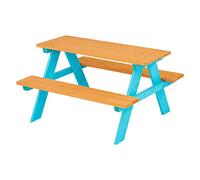 Teamson Kids Ensemble Table et chaises de Jardin Enfant d'extérieur en Bois Bleu TK-KF0002