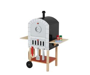 Teamson Kids Four à Pizza pour Enfant Gris Naturel | 24 Accessoires