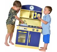 Teamson Kids Jeu de Cuisine Enfant en Bois dinette Bleu Fille et garçon TD-11412B
