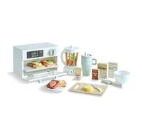 Teamson Kids Little Chef Santa Barbara Set Aliments Jouet Bois Desserts sains 27 pcs avec Blender, Four, Fruits/Snacks, gobelet à emporter, Jeu d’Imitation Cuisine