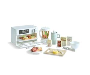 Teamson Kids Little Chef Santa Barbara Set Aliments Jouet Bois Desserts sains 27 pcs avec Blender, Four, Fruits/Snacks, gobelet à emporter, Jeu d’Imitation Cuisine