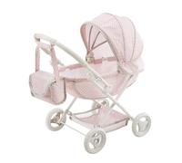 Teamson Kids Poussette Landau pour Poupée Polka Dot Princess Rose | Avec Panier, Capote Réglable