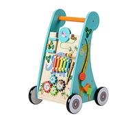 Teamson Kids Pousseur Trotteur en Bois Apprentissage de la Marche bébé Enfant Bleu PS-T0008