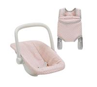 Teamson Kids Siège Auto Poupée et Porte-Poupée Polka Dot Princess Rose | Matériau durable et facile à entretenir