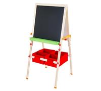 Teamson Kids Tableau évolutif chevalet Enfant en Bois Multifonction 3 en 1 avec Rangement Rouge Fille garçon Mixte TK-FB028R
