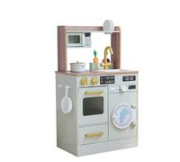 Teamson Kids Wooden Play Kitchen Little Chef with Mini Garden and Washing Machine Green