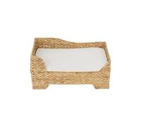 Teamson Pets Neith intérieur en Osier Chat ou Petit Chien lit surélevé surélevé avec Coussin Amovible Lavable Tan ST-N10002-UK