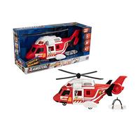 Teamsterz Mighty Machines Hélicoptère de pompier moyen | Hélicoptère de sauvetage avec lumières et sons réalistes | Jeu de figurines et véhicules pour enfants | À partir de 3 ans