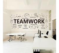 Teamwork Stickers muraux en vinyle pour chambre d'enfant et adolescent 95 x 42 cm