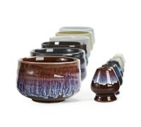 TEANAGOO Bol à matcha japonais en céramique avec support pour fouet, 532 ml, K16, violet, bol à thé Chawan Matcha, bol à matcha en céramique, accessoires de cérémonie traditionnels…