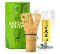 TEANAGOO Fouet à matcha à 100 dents, fouet en bambou pour poudre de thé matcha, fabriqué à la main bio traditionnel japonais, mélangeur à matcha Wisk pour une préparation authentique du thé