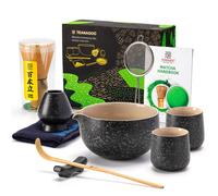 TEANAGOO Fouet à Matcha, Set Matcha en Céramique 9 Pièces, Kit Matcha pour Cérémonie, Set à Thé Matcha pour Préparer Petit-Déjeuner/Matcha Latte, Set Fouet à Matcha et Bol avec 2 Tasses à Matcha (7.2o