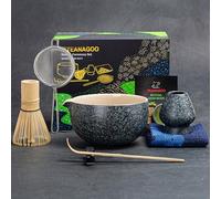 TEANAGOO Fouet Matcha, 7 pcs Matcha Kit, Kit Matcha Cérémonie, Set Matcha pour le petit-déjeuner/latte, Bol Matcha (Chawan), Cuillère Matcha avec tous les accessoires, Cadeau pour les amateurs matcha