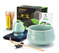 TEANAGOO Set de 7 accessoires pour cérémonie du thé Matcha - Bleu céladon