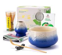 TEANAGOO Set de 7 accessoires pour cérémonie du thé Matcha - Bleu dégradé