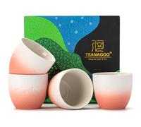TEANAGOO Tasse à Thé Japonaise Gradiente Rose Blanc H25 - Set de 4 Pcs Asiatique Sans Anses