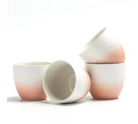 TEANAGOO Tasse à Thé Japonaise Gradiente Rose Blanc H25 - Set de 4 Pcs Asiatique Sans Anses