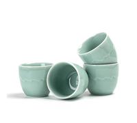 TEANAGOO Tasses à thé japonais, 180 ml, bleu céladon, 4 pièces, sans poignées, en céramique