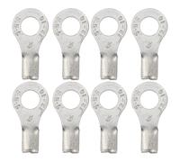 Teansic Lot de 50 cosses à anneau non isolées, AWG12-10 connecteurs à sertir pour fils électriques, bornes à sertir en cuivre rouge de 6,35 mm