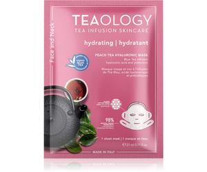 Teaology Face Mask Peach Tea Hyaluronic masque hydratant en tissu 21 ml
