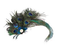 TeaParty Bibi à cheveux en plumes de paon pour femme - Épingle à cheveux exotique élégante pour jeu de rôle - Pince à cheveux pour fête
