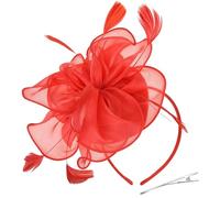 TeaParty Serre-tête bibi français derby avec pince à cheveux pour femme en organza et fleur élégant pour fête