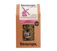 teapigs Lot de 50 sachets de tisane à la réglisse et à la menthe poivrée sans caféine, racine de réglisse pure avec feuilles de menthe poivrée entières