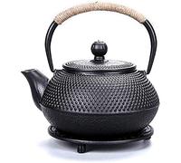 TEAPOT Black Teapot Ceramics Cast Iron Ta Poto avec filtre en acier inoxydable et support de basculement, petite bouilloire pour faire du thé 0,8 litre