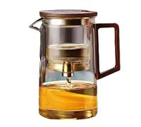 Teapot with Infuser - 500Ml/750ml Glass Water Separation Tea Pot with Strainer | Ergonomic Maker with Wooden Handle, Dishwasher Magic Teapot for Loose Tea, Brewing Cup, Kitchenware