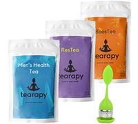 tearapy Thé pour homme - Coffret cadeau de luxe Wellness en vrac pour homme, thé énergisant, mélange de tisanes, aide au sommeil, panier cadeau pour homme + infuseur à thé inclus