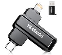 TEARMOS Clé USB 512 Go pour iPhone - Stockage de téléphone pour photos et vidéos - Compatible avec iPhone, iPad, Android, PC, Plug & Play, aucune application requise (gris)