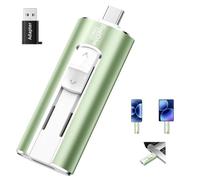 TEARMOS Clé USB externe 64 Go Vert clair | Aucune application requise, connecteur USB-C/USB-L intégré, stocke plus de photos et de vidéos, compatible avec iPhone