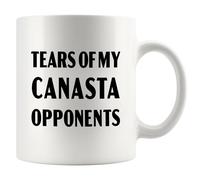 Tears of My Canasta - Tasse en céramique avec inscription « Opponents Canasta » - Cadeau pour maman, papa, amis, 325 ml, blanc