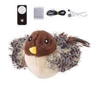 Teaser d'oiseau en peluche - Action d'aile mobile, texture de tissu douce