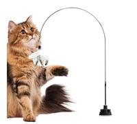 Teaser Interactif Automatique Chat - Fil d'acier ABS 100cm | avec Clochette Indestructible Jouet | Ventouse Fournitures pour Animaux de Compagnie pour Chasse Intérieur Jouer Exercice