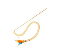Teaser Stick - Squeaky Wand 38cm 14.96in, Soft Mesh Tube | Tassel Feathers Pouncing Pole, Long Lasting Stimulating Activity Present For Pet Exercise Hunting Boredom Indoor Playful Cat Action Ornament