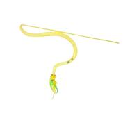 Teaser Stick - Squeaky Wand 38cm 14.96in, Soft Mesh Tube | Tassel Feathers Pouncing Pole, Long Lasting Stimulating Activity Present For Pet Exercise Hunting Boredom Indoor Playful Cat Action Ornament