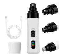 teashow Moulin à ongles silencieux pour chien, tondeuse à ongles électrique pour animaux domestiques, silencieux Groom Pro, broyeur à griffes de chien rechargeable par USB pour chiens et chats